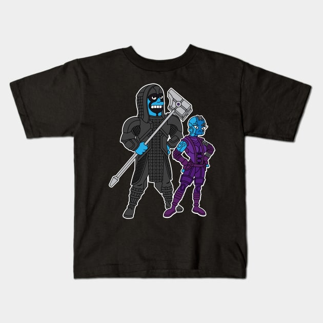 Guardian Express Villains Kids T-Shirt by Leidemer Illustration 